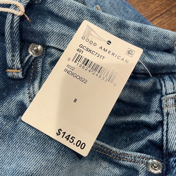 NWT Good American 8/29 Good Curve Skinny Crop Jeans High Rise Distressed - Picture 5 of 16